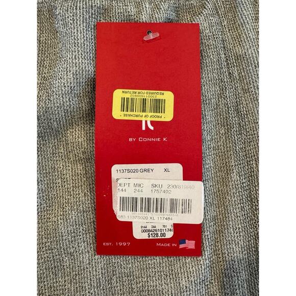 IC by Connie K Sheer Silver Grey Skirt XL Lattice Detail Lined USA Made NWT - Picture 5 of 9